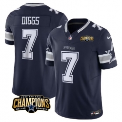 Men Dallas Cowboys 7 Trevon Diggs Navy 2023 F U S E  NFC East Champions Patch Stitched Football Jersey