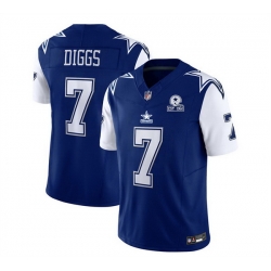 Men Dallas Cowboys 7 Trevon Diggs Navy 2023 F U S E  With 1960 Patch Vapor Limited Stitched Football Jersey