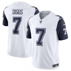 Men Dallas Cowboys 7 Trevon Diggs White 2023 F U S E  Vapor Limited Stitched Football Jersey