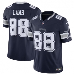Men Dallas Cowboys 88 CeeDee Lamb Navy 2023 F U S E  Vapor Limited Stitched Football Jersey
