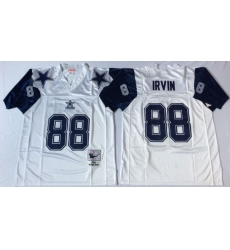 Men Dallas Cowboys 88 Michael Irvin White M&N Throwback Jersey