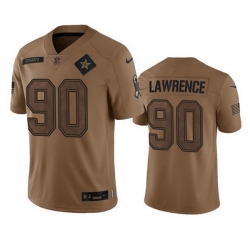 Men Dallas Cowboys 90 DeMarcus Lawrence 2023 Brown Salute To Service Limited Stitched Football Jersey
