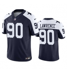 Men Dallas Cowboys 90 Demarcus Lawrence Navy 2023 F U S E  Vapor Limited Stitched Football Jersey