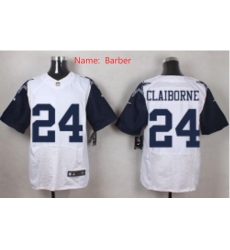 Men Nike Dallas Cowboys #24 Marion Barber White Throwback Sitched NFL Jersey