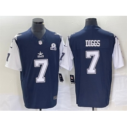 Men's Dallas Cowboys #7 Trevon Diggs Navy 2023 F.U.S.E. With 1960 Patch Vapor Limited Stitched Football Jersey