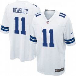 Mens Nike Dallas Cowboys 11 Cole Beasley Game White NFL Jersey