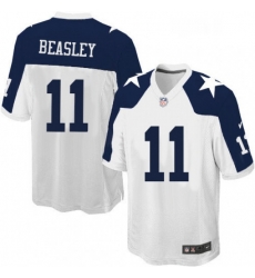 Mens Nike Dallas Cowboys 11 Cole Beasley Game White Throwback Alternate NFL Jersey