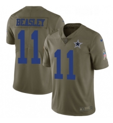 Mens Nike Dallas Cowboys 11 Cole Beasley Limited Olive 2017 Salute to Service NFL Jersey