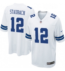 Mens Nike Dallas Cowboys 12 Roger Staubach Game White NFL Jersey