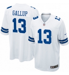 Mens Nike Dallas Cowboys 13 Michael Gallup Game White NFL Jersey