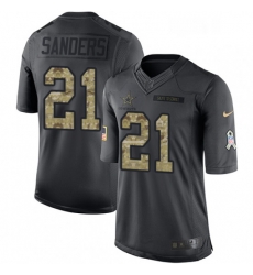 Mens Nike Dallas Cowboys 21 Deion Sanders Limited Black 2016 Salute to Service NFL Jersey