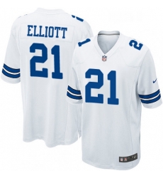 Mens Nike Dallas Cowboys 21 Ezekiel Elliott Game White NFL Jersey