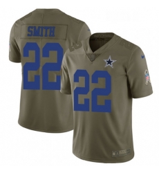 Mens Nike Dallas Cowboys 22 Emmitt Smith Limited Olive 2017 Salute to Service NFL Jersey