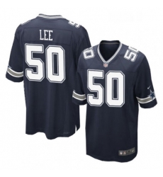 Mens Nike Dallas Cowboys 50 Sean Lee Game Navy Blue Team Color NFL Jersey