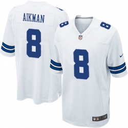 Mens Nike Dallas Cowboys 8 Troy Aikman Game White NFL Jersey