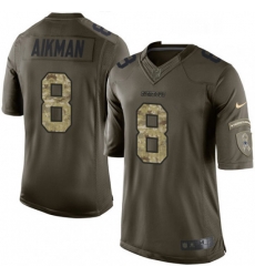 Mens Nike Dallas Cowboys 8 Troy Aikman Limited Green Salute to Service NFL Jersey