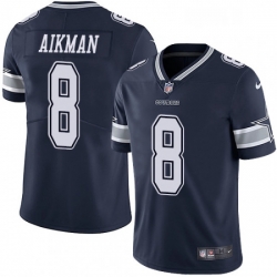Mens Nike Dallas Cowboys 8 Troy Aikman Navy Blue Team Color Vapor Untouchable Limited Player NFL Jersey