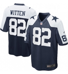 Mens Nike Dallas Cowboys 82 Jason Witten Game Navy Blue Throwback Alternate NFL Jersey