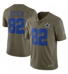 Mens Nike Dallas Cowboys 82 Jason Witten Limited Olive 2017 Salute to Service NFL Jersey