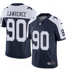 Mens Nike Dallas Cowboys 90 Demarcus Lawrence Navy Blue Throwback Alternate Vapor Untouchable Limited Player NFL Jersey