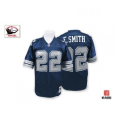 Mitchell and Ness Dallas Cowboys 22 Emmitt Smith Authentic Navy Blue Throwback NFL Jersey