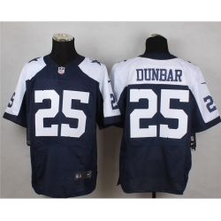 New Dallas Cowboys #25 Dunbar Blue Thanksgiving Throwback Mens Stitched NFL Elite Jersey