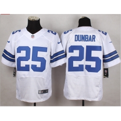 New Dallas Cowboys #25 Dunbar White Mens Stitched NFL Elite Jersey