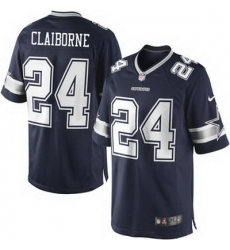 Nike #24 Morris Claiborne Dallas Cowboys Home Navy Blue Limited Jersey