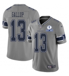 Nike Cowboys 13 Michael Gallup Gray Men Stitched With Established In 1960 Patch NFL Limited Inverted Legend Jersey