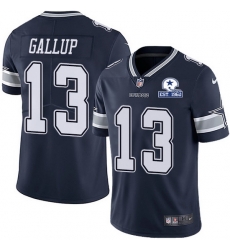 Nike Cowboys 13 Michael Gallup Navy Blue Team Color Men Stitched With Established In 1960 Patch NFL Vapor Untouchable Limited Jersey
