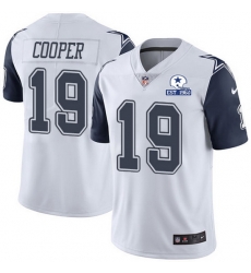 Nike Cowboys 19 Amari Cooper White Men Stitched With Established In 1960 Patch NFL Limited Rush Jersey