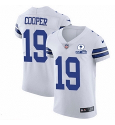 Nike Cowboys 19 Amari Cooper White Men Stitched With Established In 1960 Patch NFL New Elite Jersey