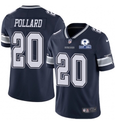 Nike Cowboys 20 Tony Pollard Navy Blue Team Color Men Stitched With Established In 1960 Patch NFL Vapor Untouchable Limited Jersey