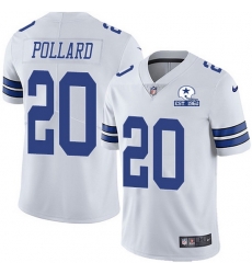 Nike Cowboys 20 Tony Pollard White Men Stitched With Established In 1960 Patch NFL Vapor Untouchable Limited Jersey