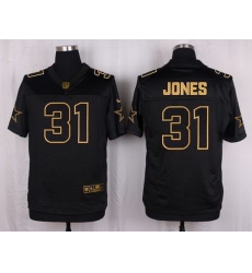 Nike Cowboys #31 Byron Jones Black Mens Stitched NFL Elite Pro Line Gold Collection Jersey