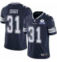 Nike Cowboys 31 Trevon Diggs Navy Blue Team Color Men Stitched With Established In 1960 Patch NFL Vapor Untouchable Limited Jersey