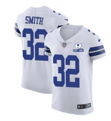 Nike Cowboys 32 Saivion Smith White Men Stitched With Established In 1960 Patch NFL New Elite Jersey