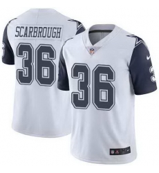 Nike Cowboys 36 Bo Scarbrough White Color Rush Limited Jersey