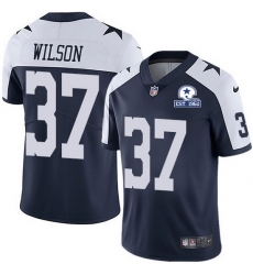 Nike Cowboys 37 Donovan Wilson Navy Blue Thanksgiving Men Stitched With Established In 1960 Patch NFL Vapor Untouchable Limited Throwback Jersey