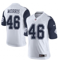 Nike Cowboys #46 Alfred Morris White Mens Stitched NFL Elite Rush Jersey