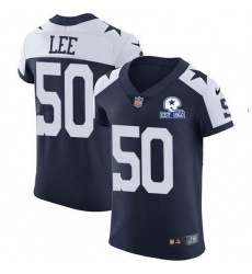 Nike Cowboys 50 Sean Lee Navy Blue Thanksgiving Men Stitched With Established In 1960 Patch NFL Vapor Untouchable Throwback Elite Jersey
