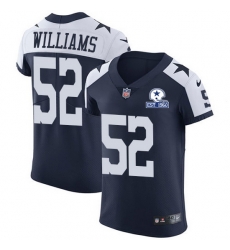 Nike Cowboys 52 Connor Williams Navy Blue Thanksgiving Men Stitched With Established In 1960 Patch NFL Vapor Untouchable Throwback Elite Jersey
