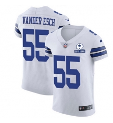 Nike Cowboys 55 Leighton Vander Esch White Men Stitched With Established In 1960 Patch NFL New Elite Jersey