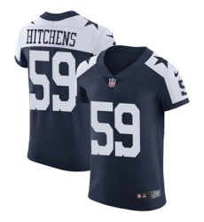 Nike Cowboys #59 Anthony Hitchens Navy Blue Thanksgiving Mens Stitched NFL Vapor Untouchable Throwback Elite Jersey