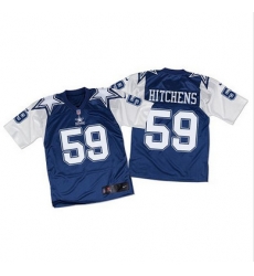 Nike Cowboys #59 Anthony Hitchens Navy BlueWhite Throwback Mens Stitched NFL Elite Jersey