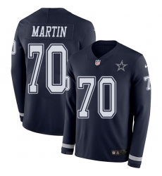 Nike Cowboys #70 Zack Martin Navy Blue Team Color Men Stitched NFL Limited Therma Long Sleeve Jersey