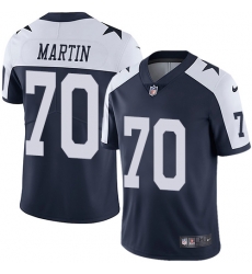 Nike Cowboys #70 Zack Martin Navy Blue Thanksgiving Mens Stitched NFL Vapor Untouchable Limited Throwback Jersey