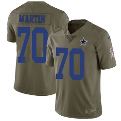 Nike Cowboys #70 Zack Martin Olive Mens Stitched NFL Limited 2017 Salute To Service Jersey