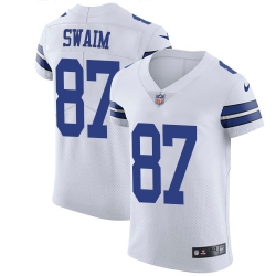 Nike Cowboys #87 Geoff Swaim White Men Stitched NFL Vapor Untouchable Elite Jersey