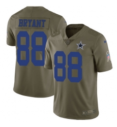 Nike Cowboys #88 Dez Bryant Olive Mens Stitched NFL Limited 2017 Salute To Service Jersey